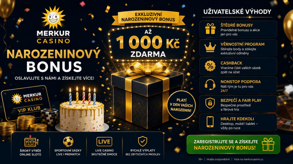 Merkur Casino narozeninový bonus a uživatelské výhody